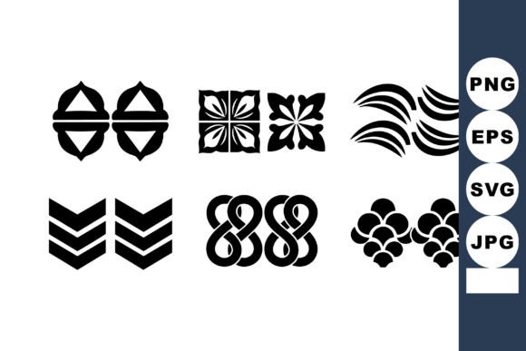 Abstract Black Geometric Decorative Shapes for Modern Design