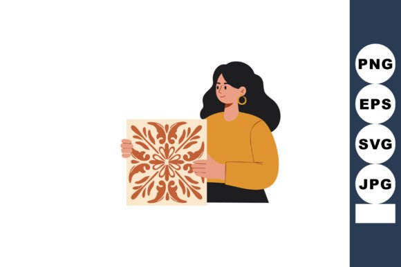 Brown Floral Tile Vector: Calm Design Asset