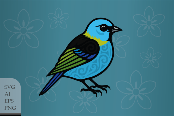 Decorative Green Headed Tanager: A Vibrant Design Asset