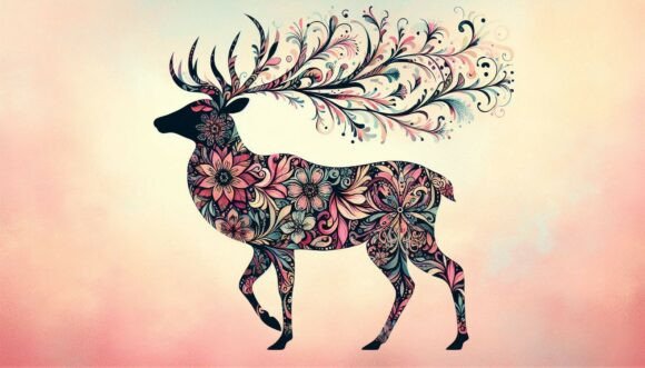Decorative Impressionist Deer: Art for Creators