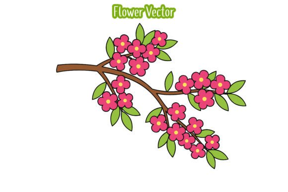 Decorative Pink Cherry Blossom Branch for Spring Designs