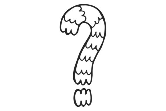 Decorative Question Mark Doodle Drawing Guide