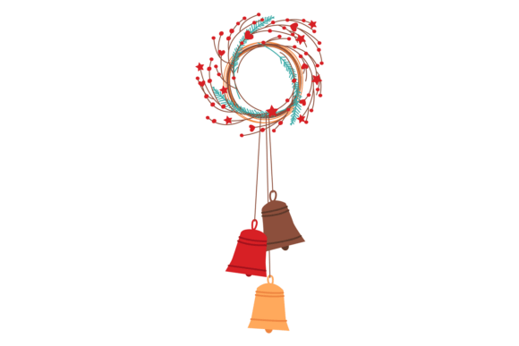 Decorative Winter Wreath with Holiday Bells