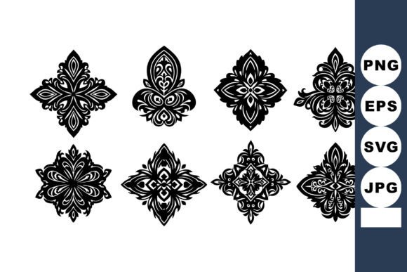 Elegant Decorative Floral Vector Elements