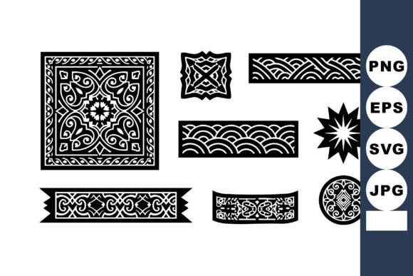 Elevate Designs with Ornate Black and White Vectors