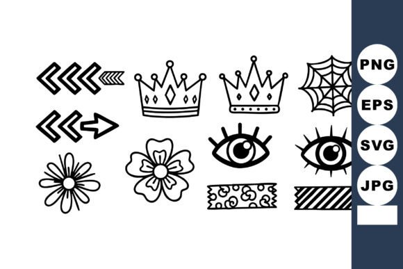 Elevate Your Designs with Decorative Simple Black Line Art Icons I