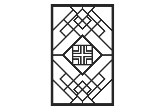 Elevating Architectural Details with Decorative Door Mosaic Black Line Geometric Patterns