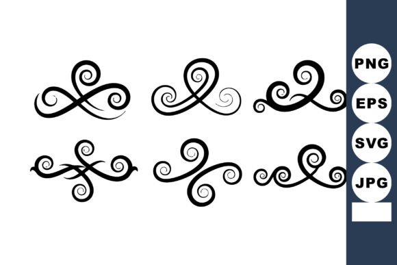 Elevating Design Projects with Elegant Decorative Abstract Swirl Vectors