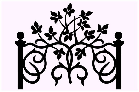 Elevating Design Projects with the Decorative Trellis with Vine Silhouette
