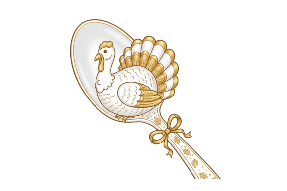 Elevating Holiday Crafts with Turkey on a Decorative Spoon Art and Digital Design Bundles