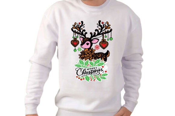 Elevating Holiday Designs with Floral Christmas Reindeer Decorative Assets