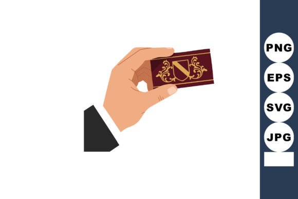 Elevating Your Brand with a Hand Holding Decorative Burgundy Card Illustration
