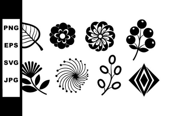 Evaluating Black and White Decorative Floral and Leaf Vector Assets for Design Projects