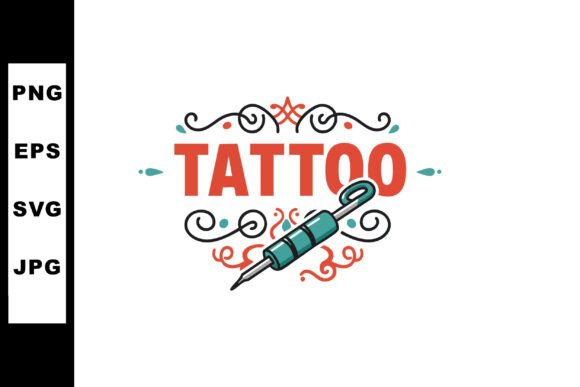 Evaluating the Tattoo Machine with Decorative Swirls Vector Illustration