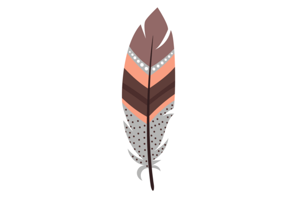 Folk Feather Quill Pattern I: Boho Design Assets