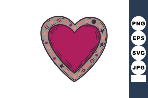 Heart Shape with Decorative Border Vector Guide