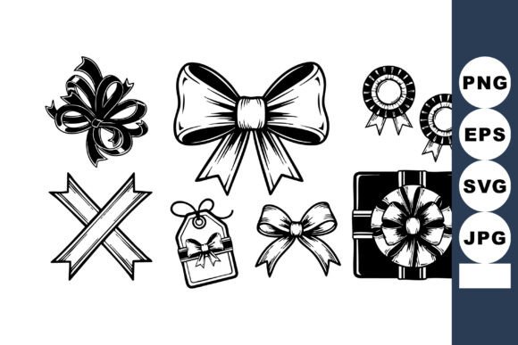 Mastering Monochrome Design with Decorative Black and White Ribbon and Bow Vector Sets