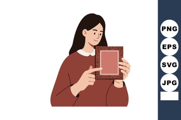 Maximizing the Impact of Woman Holding and Pointing at Decorative Illustrations