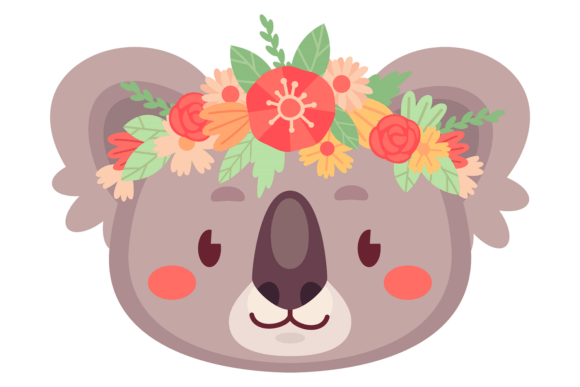 Maximizing Your Design Potential with the Spring Koala Head Flower Decorative Wild Animal Asset