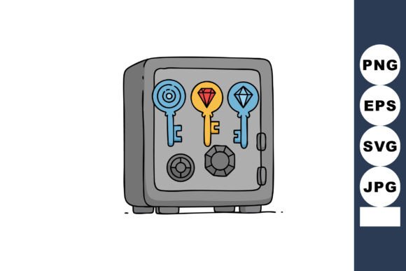 Secure Your Brand with Colorful Key Illustrations