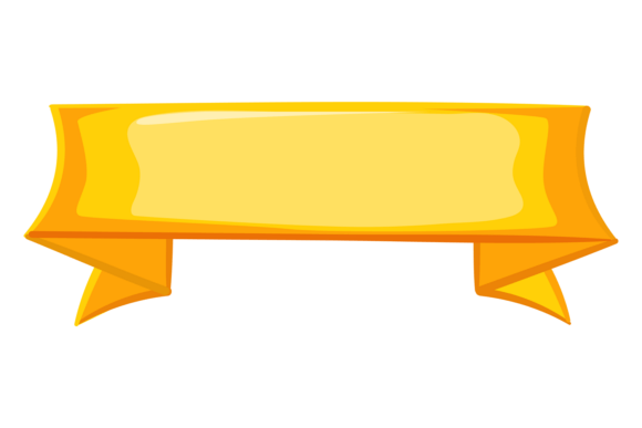 Strategic Visual Positioning with a Decorative Ribbon Cartoon Banner in Yellow